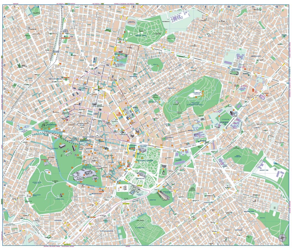 Mappa della città di Atene