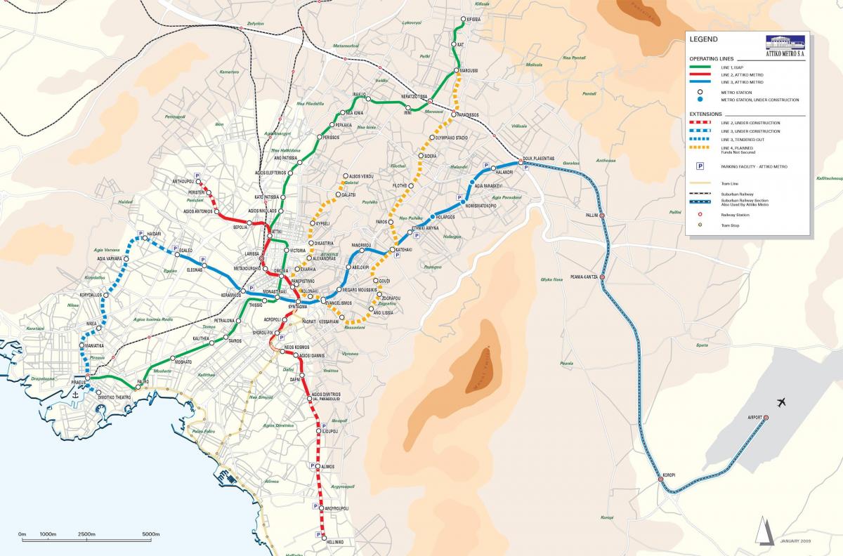 Mappa delle zone di Atene